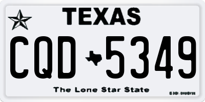 TX license plate CQD5349