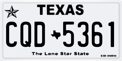 TX license plate CQD5361
