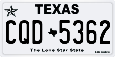 TX license plate CQD5362