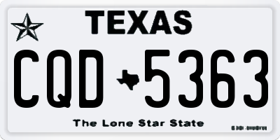 TX license plate CQD5363