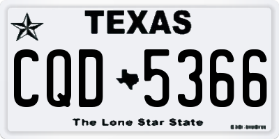 TX license plate CQD5366