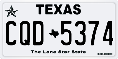 TX license plate CQD5374