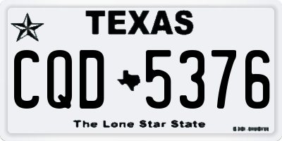 TX license plate CQD5376