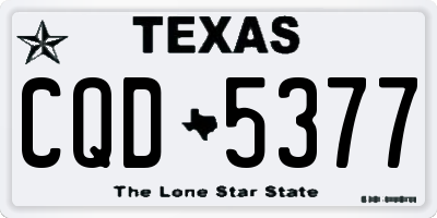TX license plate CQD5377