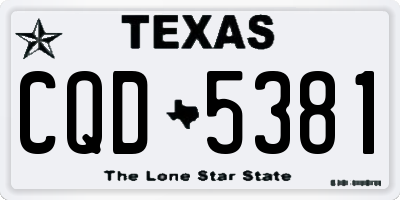 TX license plate CQD5381