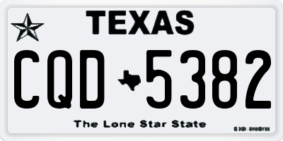 TX license plate CQD5382