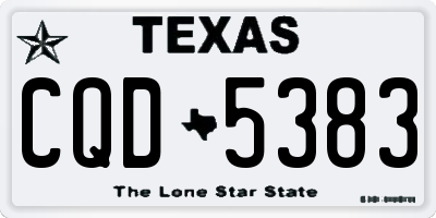 TX license plate CQD5383