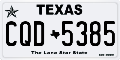 TX license plate CQD5385