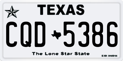 TX license plate CQD5386