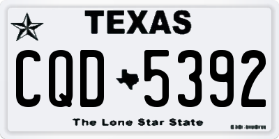 TX license plate CQD5392