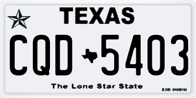TX license plate CQD5403