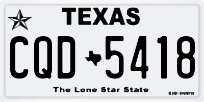 TX license plate CQD5418