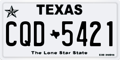 TX license plate CQD5421