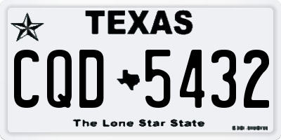 TX license plate CQD5432
