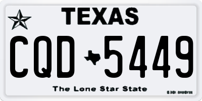 TX license plate CQD5449