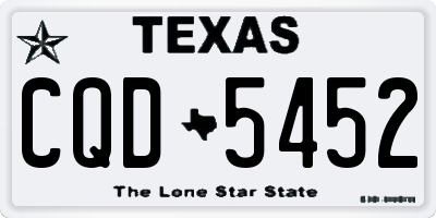 TX license plate CQD5452