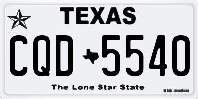 TX license plate CQD5540