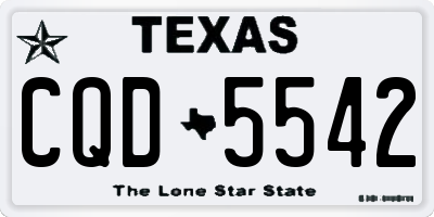 TX license plate CQD5542