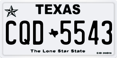 TX license plate CQD5543
