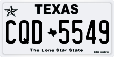 TX license plate CQD5549