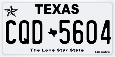 TX license plate CQD5604