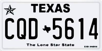 TX license plate CQD5614