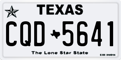 TX license plate CQD5641