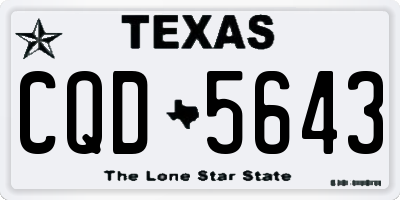 TX license plate CQD5643