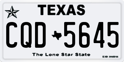 TX license plate CQD5645