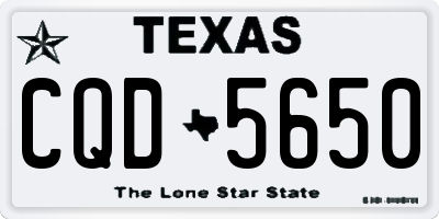 TX license plate CQD5650
