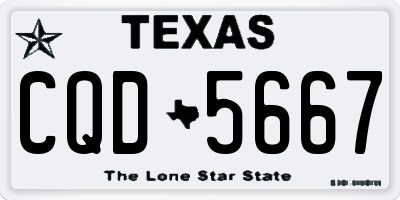 TX license plate CQD5667