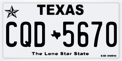 TX license plate CQD5670