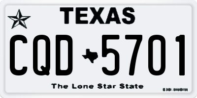 TX license plate CQD5701
