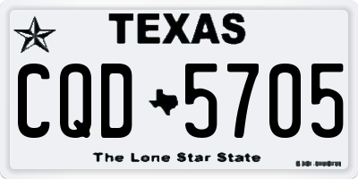 TX license plate CQD5705