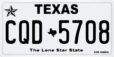 TX license plate CQD5708