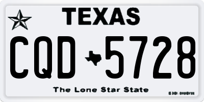 TX license plate CQD5728