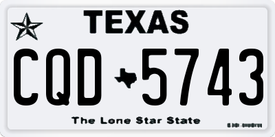 TX license plate CQD5743