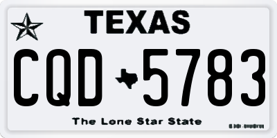 TX license plate CQD5783