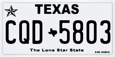 TX license plate CQD5803