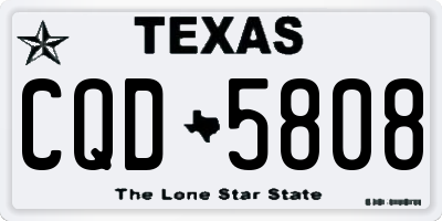 TX license plate CQD5808