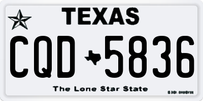 TX license plate CQD5836