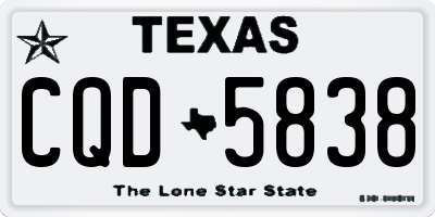 TX license plate CQD5838