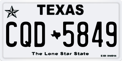 TX license plate CQD5849