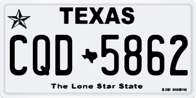TX license plate CQD5862