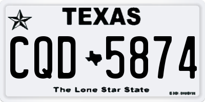 TX license plate CQD5874