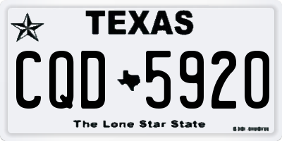 TX license plate CQD5920