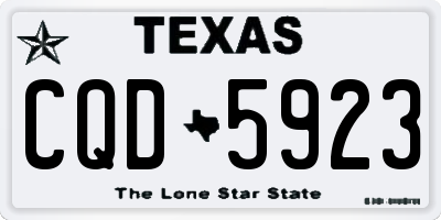 TX license plate CQD5923