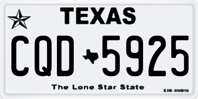TX license plate CQD5925