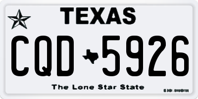 TX license plate CQD5926