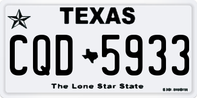 TX license plate CQD5933